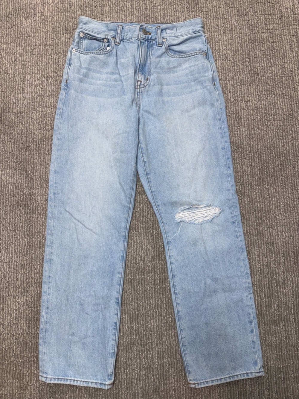 Madewell Light Blue 90ms Straight Crop Jeans